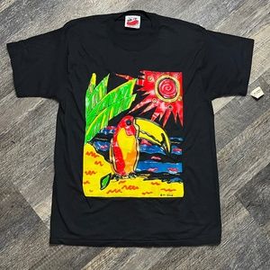 Vintage Bird Print Shirt One Size XXL Night Shirt Puffy Print Handmade 90's 1991
